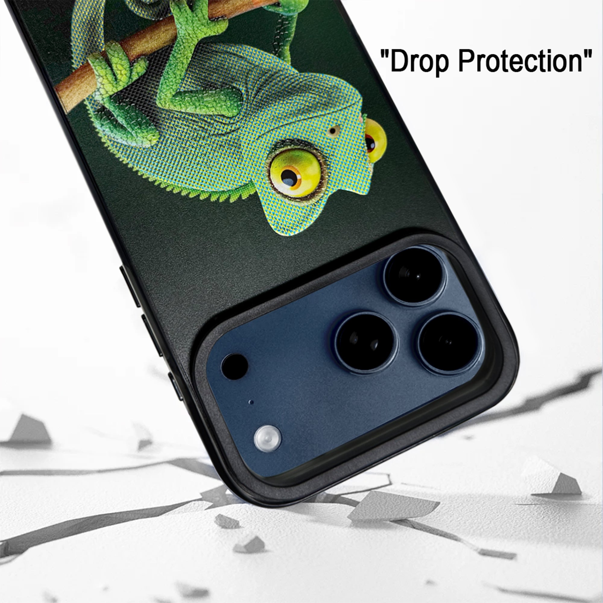 Chameleon iPhone 17 Pro Max case with protective TPU frame and camera bezel