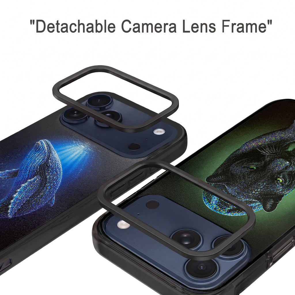 Panther iPhone 17 Pro Max case with detachable camera lens frame