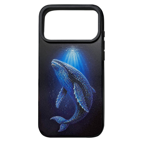 Blue whale UV-printed protective case for iPhone 17 Pro Max